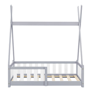 [en.casa] Kinderbed Tipi grenen met uitvalbeveiliging 70x140 cm - 4 varianten