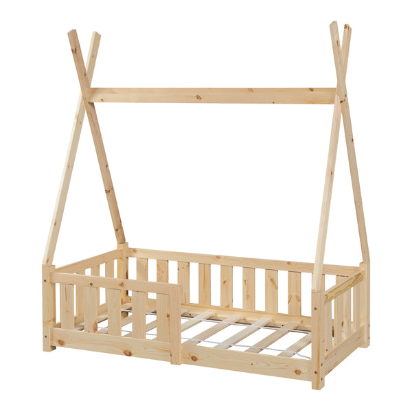 [en.casa] Kinderbed Tipi grenen met uitvalbeveiliging 70x140 cm - 4 varianten