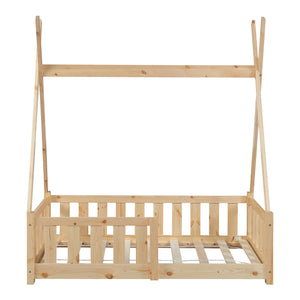 [en.casa] Kinderbed Tipi grenen met uitvalbeveiliging 70x140 cm - 4 varianten