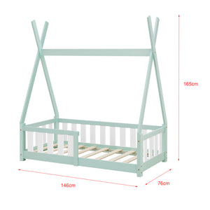[en.casa] Kinderbed Tipi grenen met uitvalbeveiliging 70x140 cm - 4 varianten