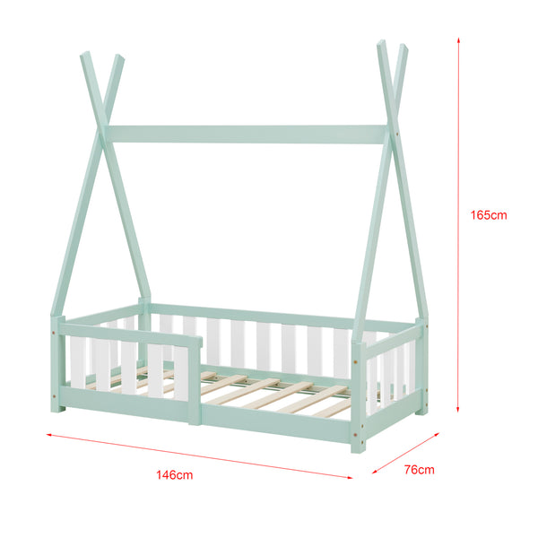 [en.casa] Kinderbed Tipi grenen met uitvalbeveiliging 70x140 cm - 4 varianten