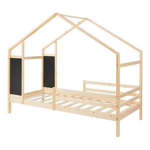 Kinderbed Lorenskog houten huisbed met valbescherming 200x90 cm [en.casa]