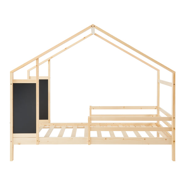 Kinderbed Lorenskog houten huisbed met valbescherming 200x90 cm [en.casa]