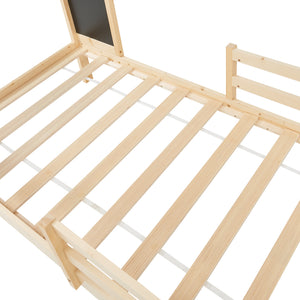 Kinderbed Lorenskog houten huisbed met valbescherming 200x90 cm [en.casa]
