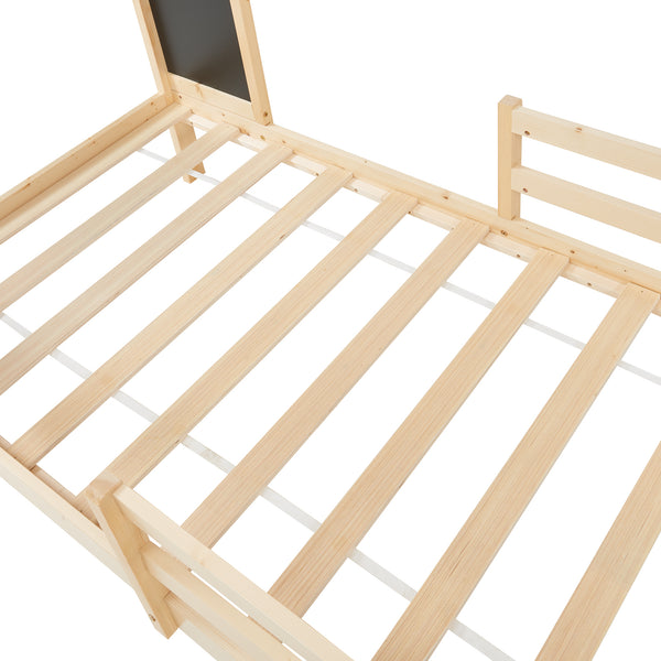 Kinderbed Lorenskog houten huisbed met valbescherming 200x90 cm [en.casa]