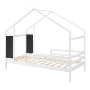 Kinderbed Lorenskog houten huisbed met valbescherming 200x90 cm [en.casa]