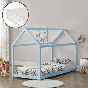 Kinderbed huisbed 200x90 met matras - verschillende kleuren