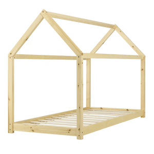 Kinderbed grenen bed huisbed 200x90 met matras - verschillende kleuren