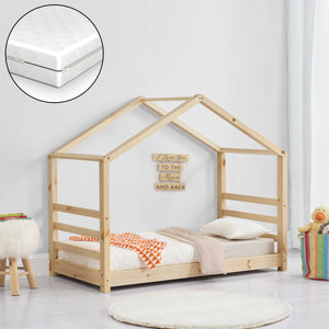 Kinderbed grenen huisbed incl. matras - verschillende maten en kleuren