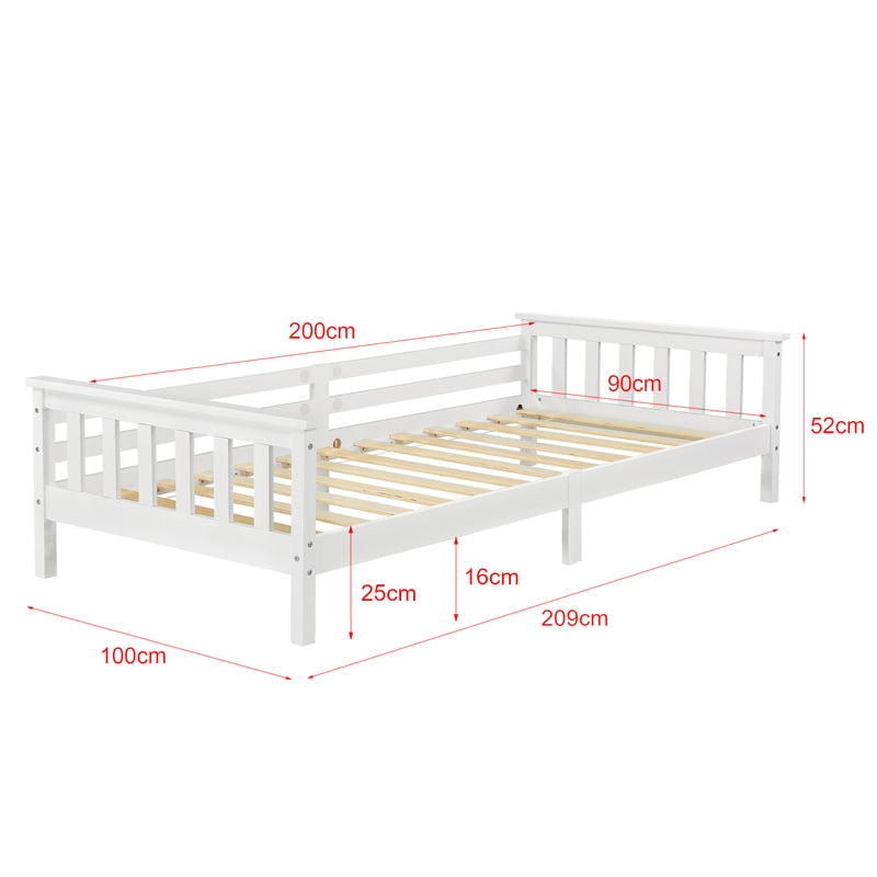 Maatschets Kinderbed Nuuk met bedbodem matras en uitvalbeveiliging - verschillende kleuren en maten
