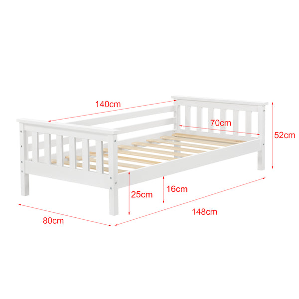 Kinderbed Nuuk met bedbodem en uitvalbeveiliging - verschillende kleuren en maten
