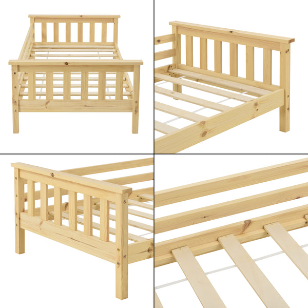 Kinderbed Nuuk met bedbodem en uitvalbeveiliging - verschillende kleuren en maten