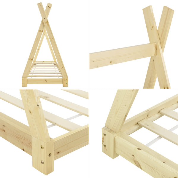 Kinderbed Onejda Tipi grenen met bedbodem - 6 varianten