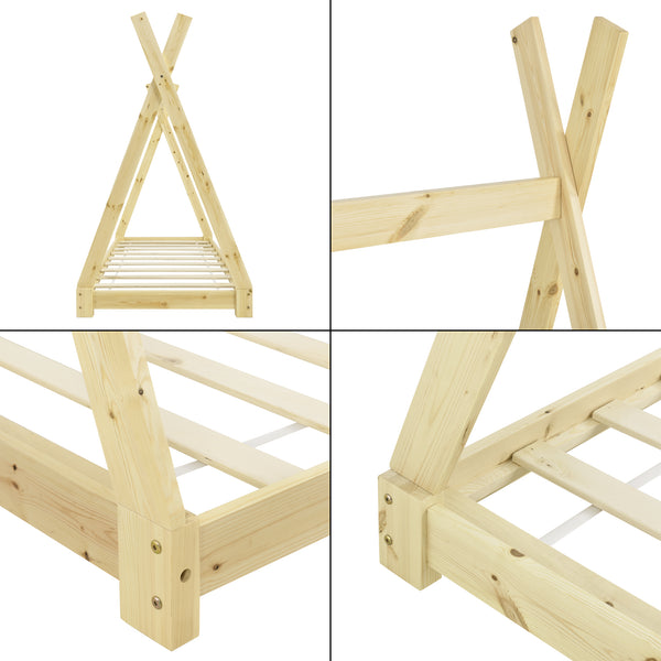 Kinderbed Onejda Tipi grenen met bedbodem - 6 varianten
