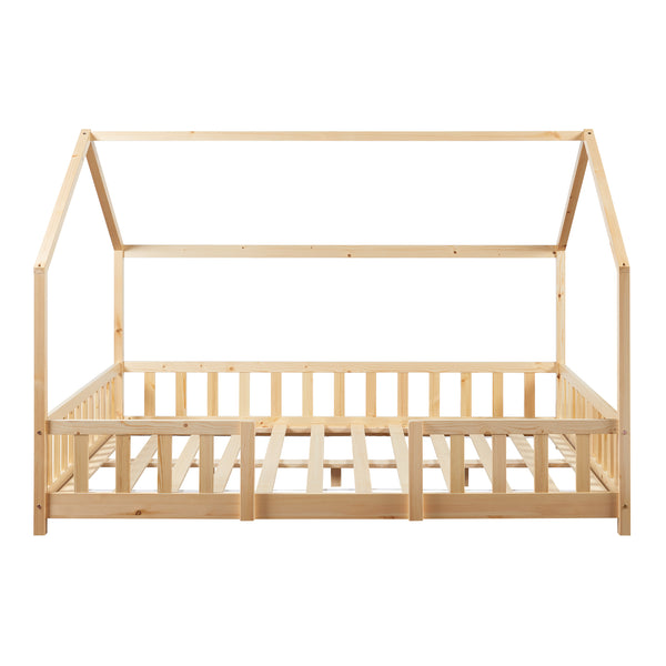 Kinderbed Sisimiut met uitvalbeveiliging bedbodem en matras [en.casa]
