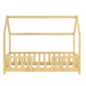 Kinderbed Sisimiut met uitvalbeveiliging bedbodem en matras [en.casa]
