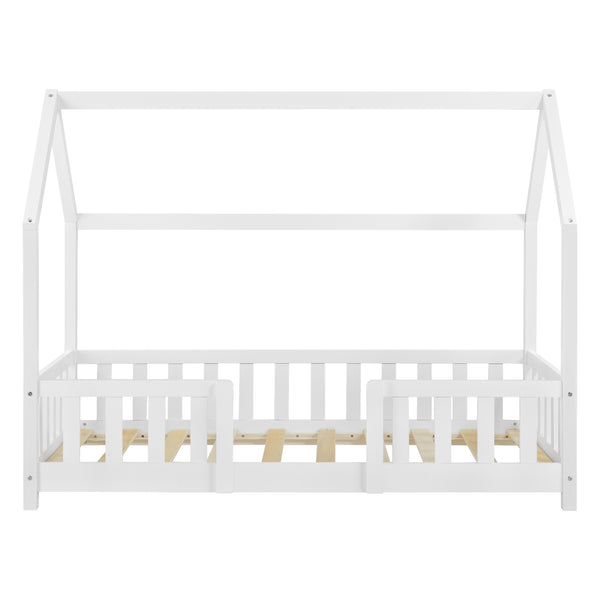 Kinderbed Sisimiut met uitvalbeveiliging bedbodem en matras [en.casa]