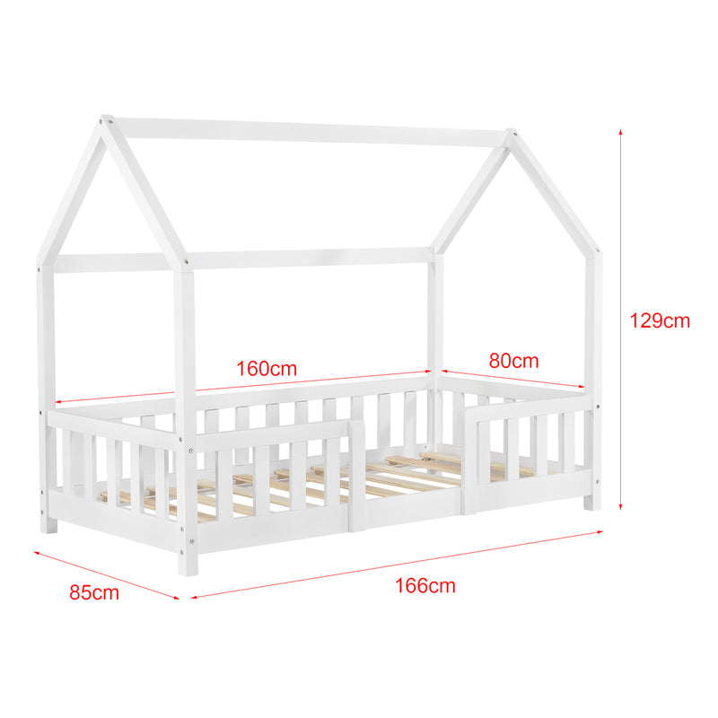 Maatschets Kinderbed Sisimiut met uitvalbeveiliging bedbodem en matras [en.casa]