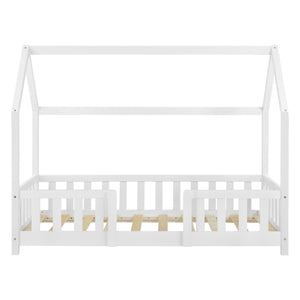 Kinderbed Sisimiut met uitvalbeveiliging bedbodem en matras [en.casa]