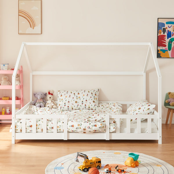 Kinderbed Sisimiut met uitvalbeveiliging en bedbodem [en.casa]
