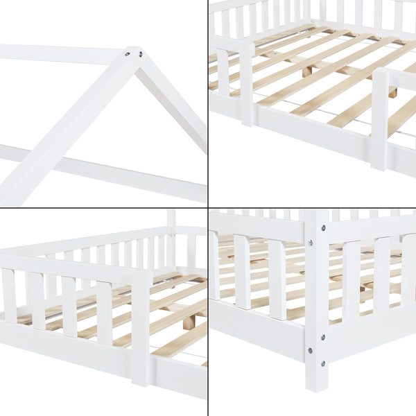 Kinderbed Sisimiut met uitvalbeveiliging en bedbodem [en.casa]