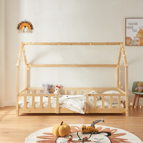 Kinderbed Sisimiut met uitvalbeveiliging en bedbodem [en.casa]