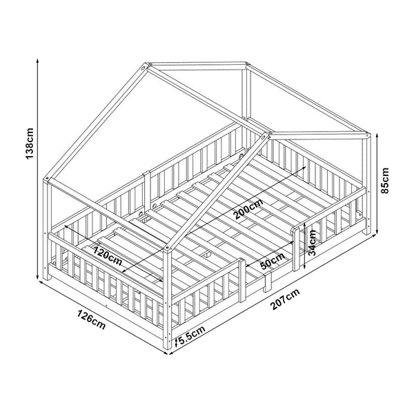 Kinderbed Treviolo huisbed [en.casa]