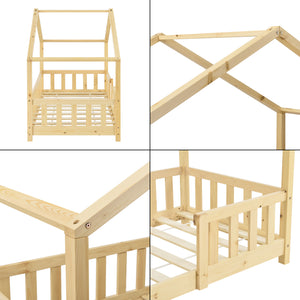 Kinderbed Treviolo met uitvalbeveiliging en bedbodem [en.casa]