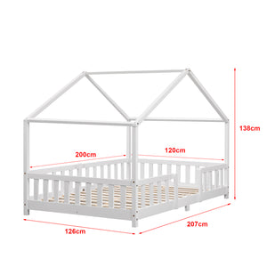 Kinderbed Treviolo met uitvalbeveiliging en matras [en.casa]
