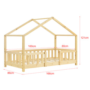 Kinderbed Treviolo met uitvalbeveiliging en matras [en.casa]