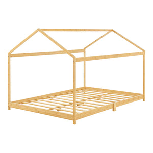 [en.casa] Kinderbed Vindafjord huisbed bamboe houtkleurig - 7 varianten
