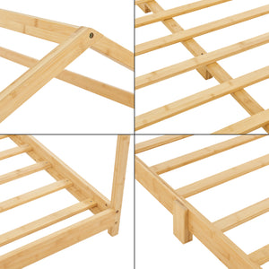 [en.casa] Kinderbed Vindafjord huisbed bamboe houtkleurig - 7 varianten