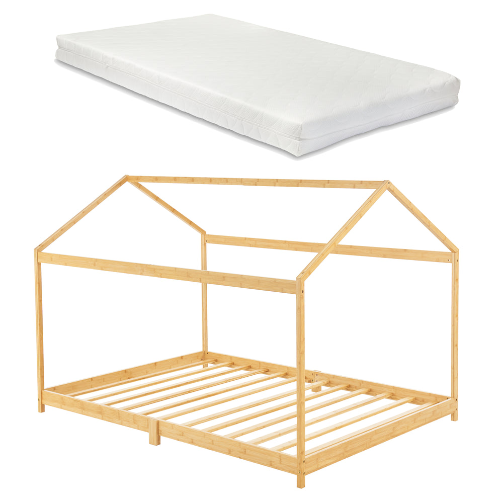 Kinderbed Vindafjord Bamboe in versch. maten + Matras [en.casa] - premiumXL