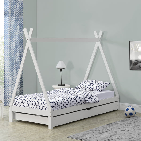 Kinderbed Tipi met onderschuifbed 90x200 cm - verschillende kleuren