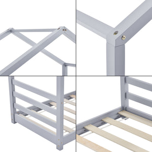 Kinderbed Vardo grenen bed huisbed met bedbodem - verschillende maten en kleuren