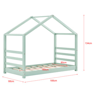 Kinderbed Vardo grenen bed huisbed met bedbodem - verschillende maten en kleuren