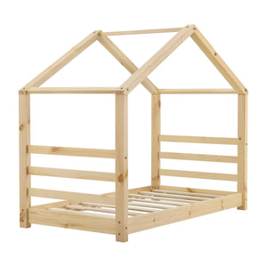 Kinderbed houten bed huisbed met bedbodem - verschillende maten en kleuren