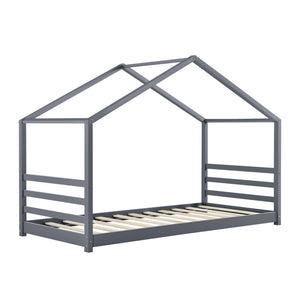 Kinderbed houten bed huisbed met bedbodem 90x200 cm - verschillende kleuren