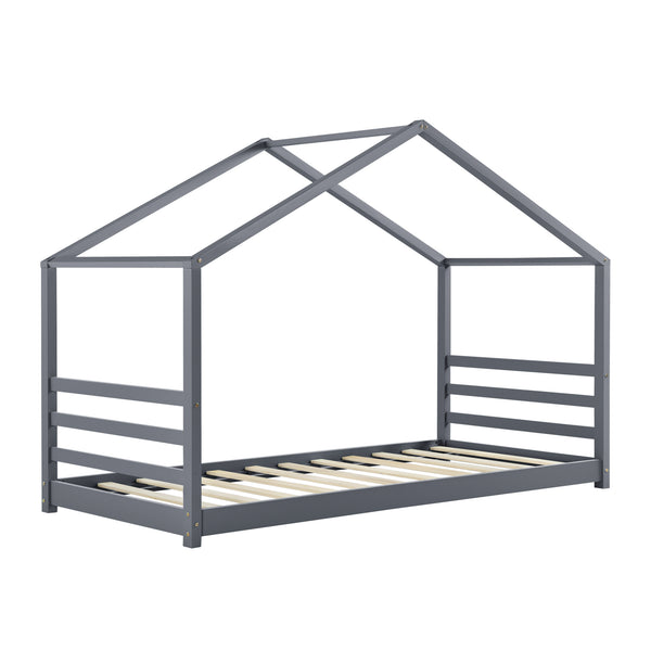 Kinderbed houten bed huisbed met bedbodem 90x200 cm - verschillende kleuren