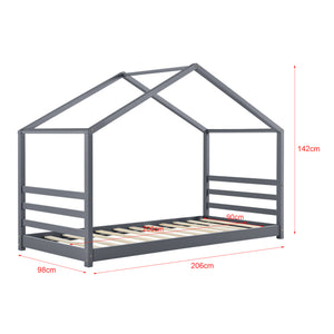 Kinderbed houten bed huisbed met bedbodem 90x200 cm - verschillende kleuren