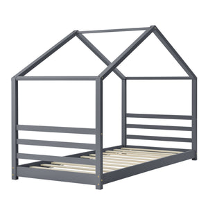 Kinderbed houten bed huisbed met bedbodem 90x200 cm - verschillende kleuren