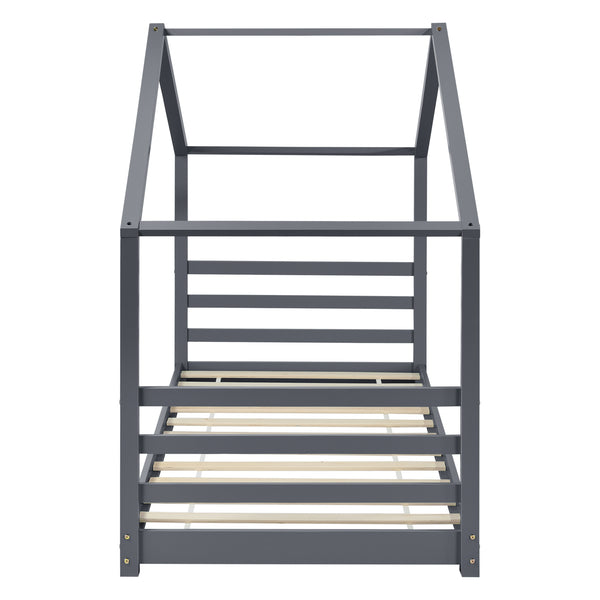 Kinderbed houten bed huisbed met bedbodem 90x200 cm - verschillende kleuren