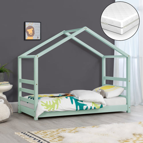 Kinderbed met bedbodem en matras huisbed - verschillende kleuren en modellen