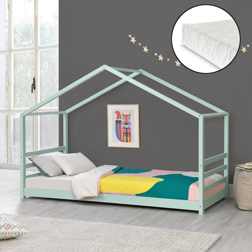 Kinderbed met bedbodem en matras huisbed - verschillende kleuren en modellen