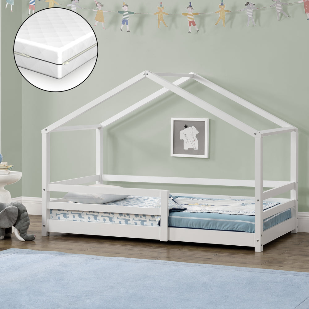 Kinderbed Knätten met matras en uitvalbeveiliging in verschillende maten en kleuren [en.casa] - premiumXL