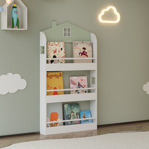 Kinderregal Vipsali 106x60x12 cm Mintgroen/Wit [en.casa] - premiumXL