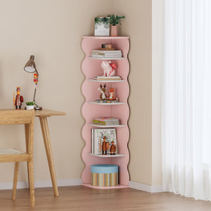 Kinder - Eckregal Vestnes 108x27x27 cm Cotton Candy/Wit [en.casa] - premiumXL