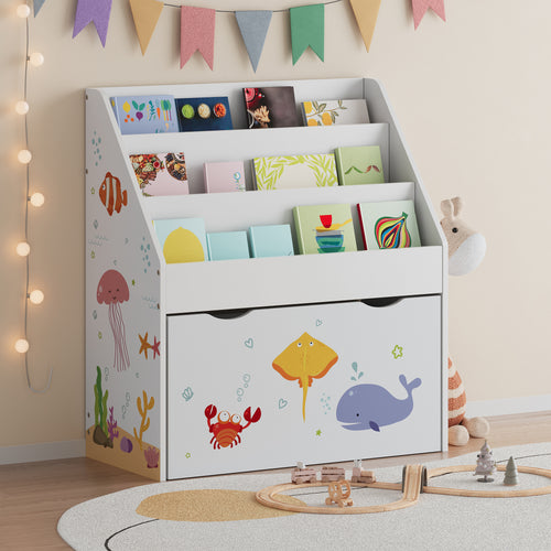 Kinderregal Aarnskona 70x63x30 cm Aqua Dream Motief [en.casa] - premiumXL