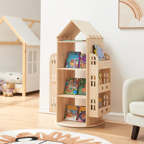 Draaibare Kinderkast Sanköre 122x64x43 cm Grenenhout Naturel [en.casa] - premiumXL