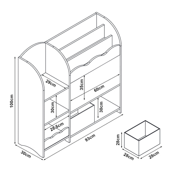 Kinderkast Lysekil open kast 100x93x30 cm [en.casa]